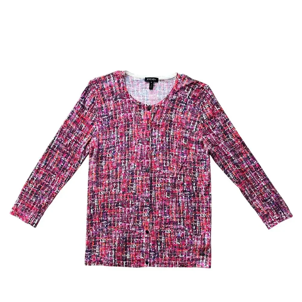 Escada 100% Virgin Wool Twin Set Cardigan Sweater S Made in Italy Multicolor